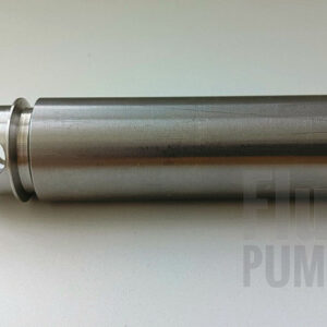 A metal plug-in shaft lies across a plain white background. The openings and holes for connecting the joint can be seen on the left. On the right, you can see a hole for connecting to the motor.