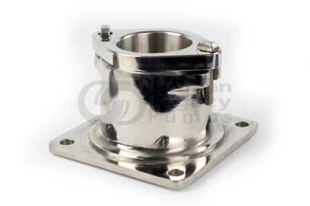 Stuffing box gland + stuffing box housing for Bornemann E2H 1500 progressive cavity pumps / mono pumps. Pos 003+004 - stainless steel